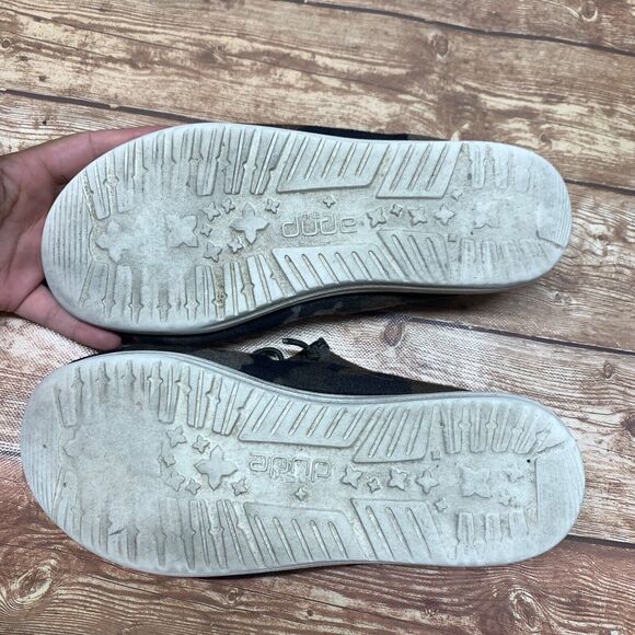 Hey Dude Wally Linen Youth Camo Size Y6 W7 EU 38 Camouflage Slip On - Picture 4 of 15
